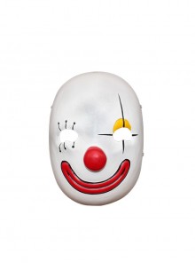 Funny Sausage Mouth Cute Red Nose White Clown Resin Mask Halloween Party Stage Performance Masquerade Adult Full Face Mask