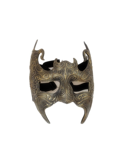 Terracotta Warriors General Emperor Overlord Retro Bronze Resin Mask Halloween Party Stage Performance Masquerade Adult Half Face Mask