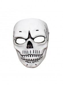 Horror Funny Hand Painted Teeth Movie 007 Spectre Skeleton White Skull Mask Halloween Party Adult Full Face Resin Mask
