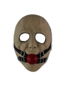 Payday 2 Red Gag Ball Adult Horror Grey Full Face Mask Halloween Party Masquerade Couple Household Resin Mask