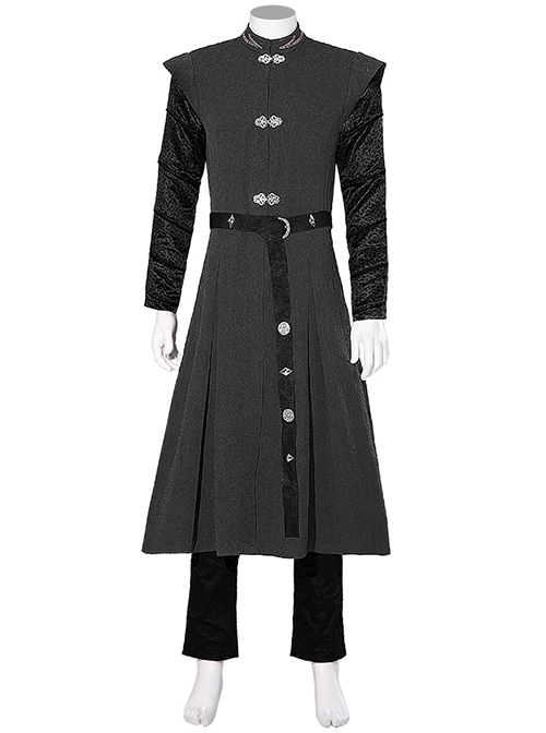 TV Drama House Of The Dragon Daemon Targaryen Black Robe Suit Halloween Cosplay Costume Set