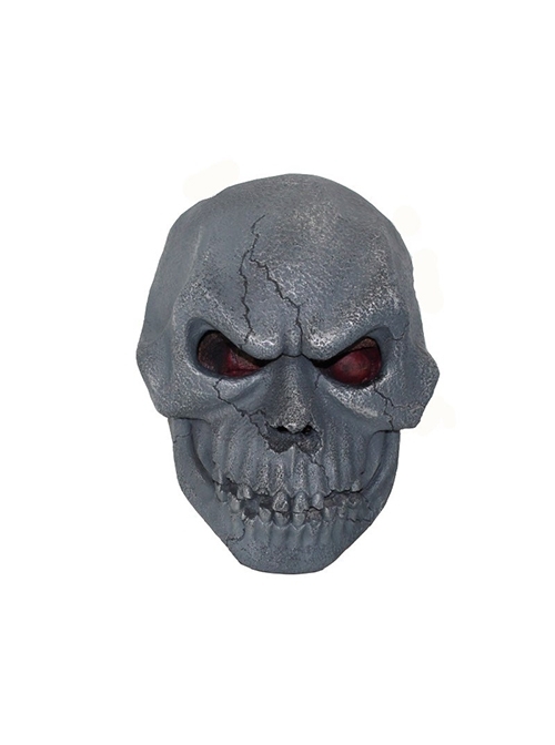 Blue Grey Horror Hell Charred Coking Skull Mask Halloween Party Masquerade Haunted House Adult Full Face Mask