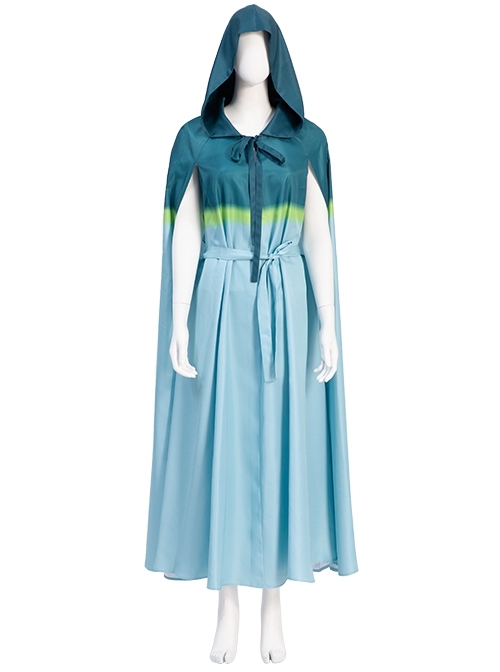 Thor Love And Thunder Halloween Cosplay Costume Gradient Printing Blue Loose Big Cloak