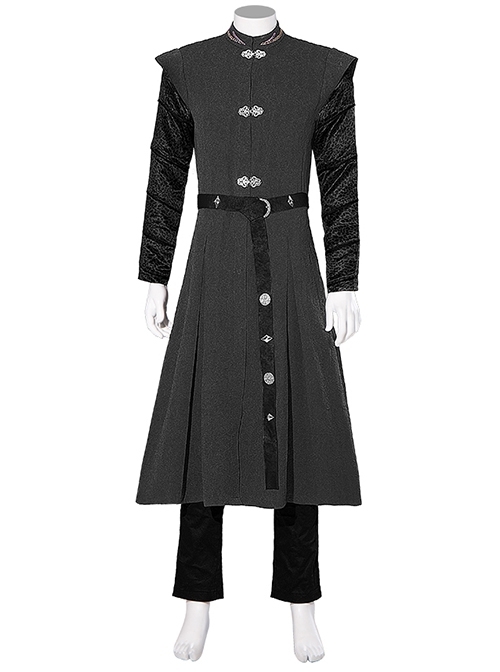 TV Drama House Of The Dragon Daemon Targaryen Black Robe Suit Halloween Cosplay Costume Black Top