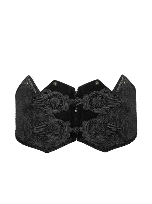 Black Adjustable Three-Dimensional Jacquard Gothic Belts