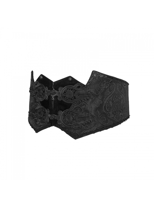 Black Adjustable Three-Dimensional Jacquard Gothic Belts