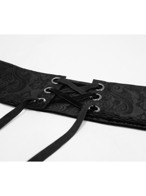 Black Adjustable Three-Dimensional Jacquard Gothic Belts