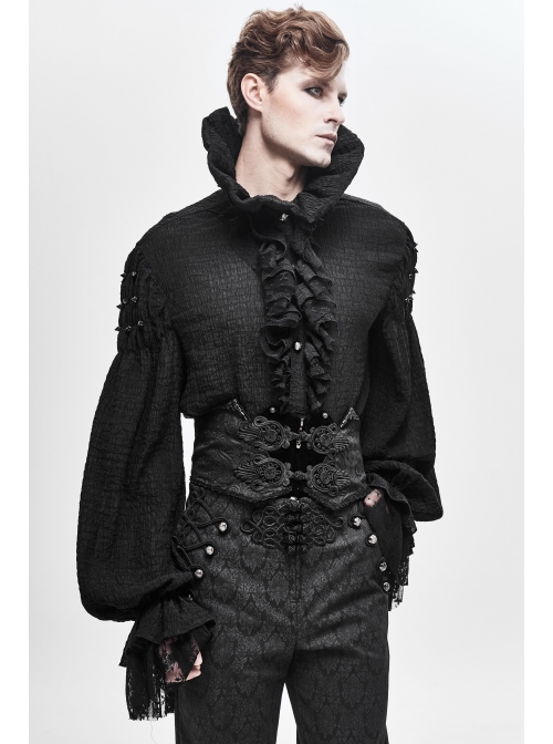 Black Adjustable Three-Dimensional Jacquard Gothic Belts