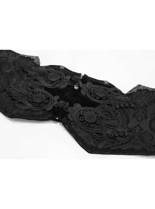 Black Adjustable Three-Dimensional Jacquard Gothic Belts