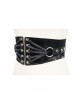 Punk Shimmer Black Leather Metal Buckle Adjustable Slim Belt