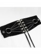 Punk Shimmer Black Leather Metal Buckle Adjustable Slim Belt