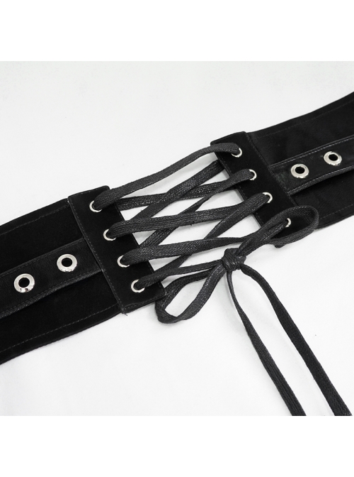Punk Shimmer Black Leather Metal Buckle Adjustable Slim Belt