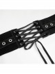 Punk Shimmer Black Leather Metal Buckle Adjustable Slim Belt