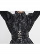 Punk Shimmer Black Leather Metal Buckle Adjustable Slim Belt