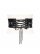 Punk Shimmer Black Leather Metal Buckle Adjustable Slim Belt