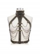 Brown Steampunk Duckbill Buckle Hanging Chain Halter Accessories