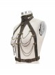 Brown Steampunk Duckbill Buckle Hanging Chain Halter Accessories
