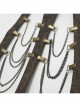 Brown Steampunk Duckbill Buckle Hanging Chain Halter Accessories