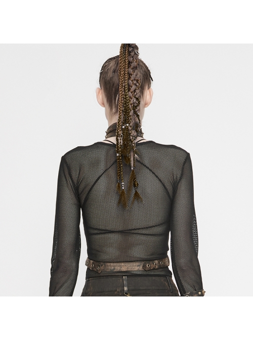 Brown Steampunk Duckbill Buckle Hanging Chain Halter Accessories