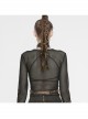 Brown Steampunk Duckbill Buckle Hanging Chain Halter Accessories