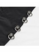Punk Dark Style Back Splicing Straps Design Black Windproof Fabric Daily Matching Hooded Casual Male Coat