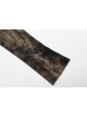 Punk Asymmetric Metal Buckle Side Button Tie-Dye High Neck Basic Black-Yellow Long Sleeve T-Shirt Male