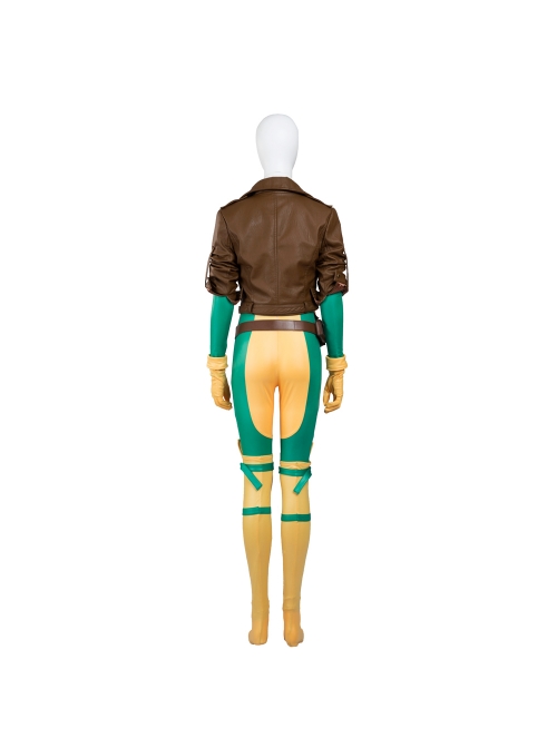 X-Men Rogue Anna Marie Halloween Cosplay Costume Brown Short Jacket