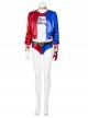 Suicide Squad Harley Quinn Halloween Cosplay Costume Red Blue Baseball Uniform Full Set