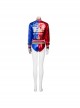 Suicide Squad Harley Quinn Halloween Cosplay Costume Red Blue Baseball Uniform Full Set