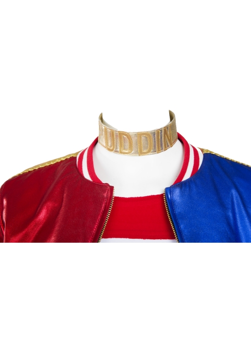 Suicide Squad Harley Quinn Halloween Cosplay Costume Red Blue Baseball Uniform Full Set
