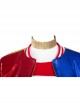 Suicide Squad Harley Quinn Halloween Cosplay Costume Red Blue Baseball Uniform Full Set