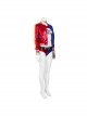 Suicide Squad Harley Quinn Halloween Cosplay Costume Red Blue Baseball Short Jacket