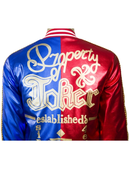 Suicide Squad Harley Quinn Halloween Cosplay Costume Red Blue Baseball Short Jacket