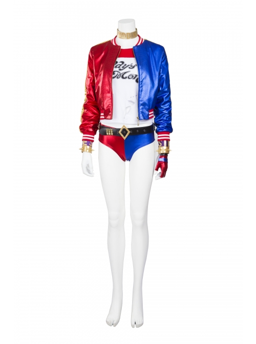 Suicide Squad Harley Quinn Halloween Cosplay Costume White Slim T-shirt