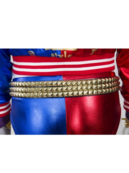Suicide Squad Harley Quinn Halloween Cosplay Costume Red Blue Shorts