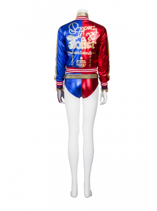 Suicide Squad Harley Quinn Halloween Cosplay Costume Red Blue Shorts