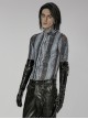 Punk Black Minimalistic Stretch Detachable Chain Patent Leather Warm Gloves
