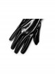 Punk Black Minimalistic Stretch Detachable Chain Patent Leather Warm Gloves
