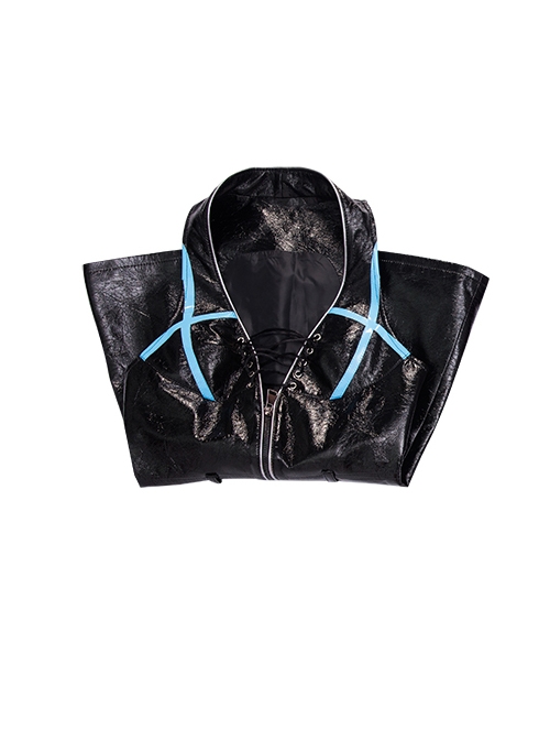 DC Comics Punchline Alexis Kaye Black Leather Vest Suit Halloween Cosplay Costume Black Vest