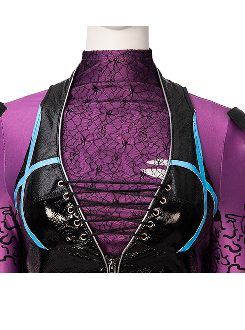DC Comics Punchline Alexis Kaye Black Leather Vest Suit Halloween Cosplay Costume Black Vest