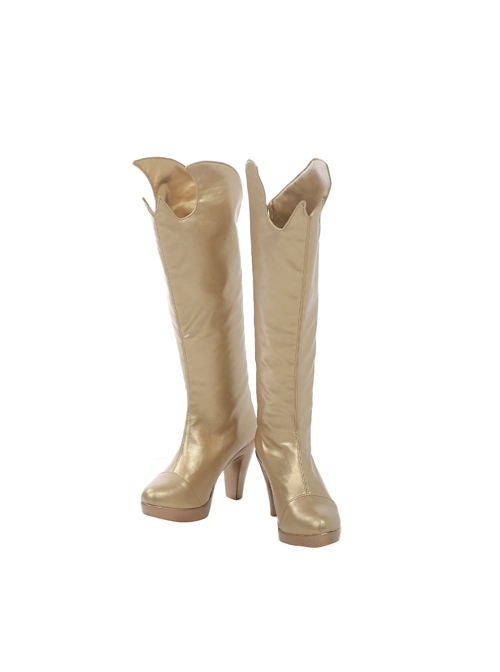 Comics Batgirl Same Golden High Heel Shoes Halloween Cosplay Costume