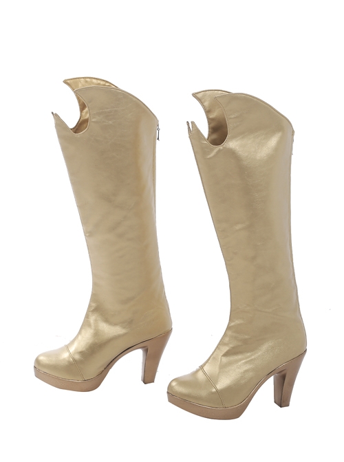 Comics Batgirl Same Golden High Heel Shoes Halloween Cosplay Costume
