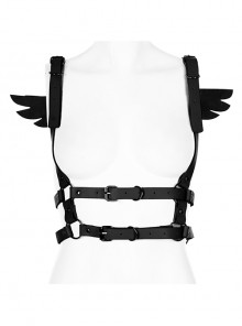 Personalized Angel Wings Black Adjustable Waist Punk Style Stackable Straps