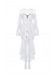 Day Of Victory One Word Collar Lace Lantern Sleeve Ruffle Vintage Pattern Metal Decoration Punk White Dresses Female