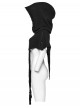 Lace Weave Pigtails Rough Selvedge Hem Black Punk Hooded Short Cloak Female