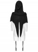 Lace Weave Pigtails Rough Selvedge Hem Black Punk Hooded Short Cloak Female
