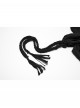 Lace Weave Pigtails Rough Selvedge Hem Black Punk Hooded Short Cloak Female