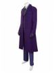 Batman The Dark Knight The Joker Halloween Cosplay Costume Purple Woolen Long Coat Set
