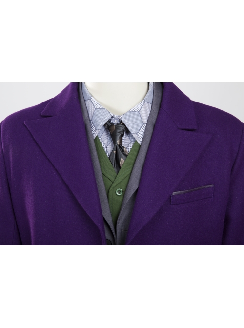 Batman The Dark Knight The Joker Halloween Cosplay Costume Purple Woolen Long Coat Set