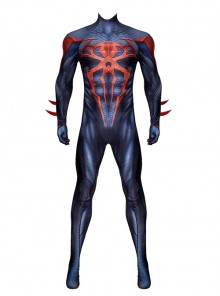 Comics Spider-Man 2099V2 Miguel O'Hara Battle Suit Halloween Cosplay Costume Blue Red Bodysuit